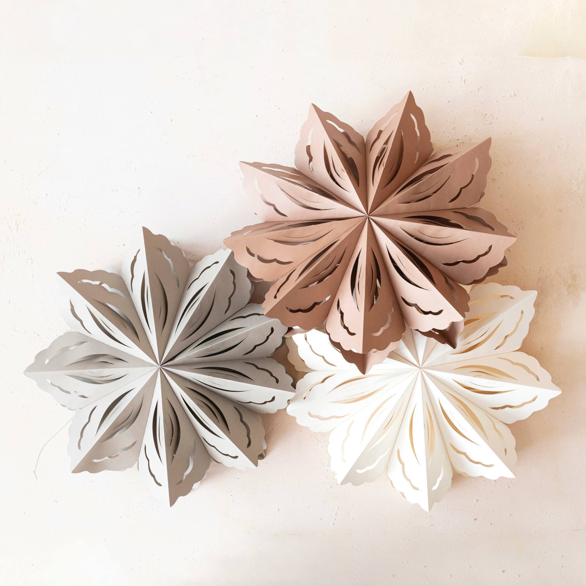 Hello Honey® 3 Pack 25" Folded Snowflake Recycled Paper Ornaments